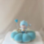 Blue Petal Shape Mousse Cake