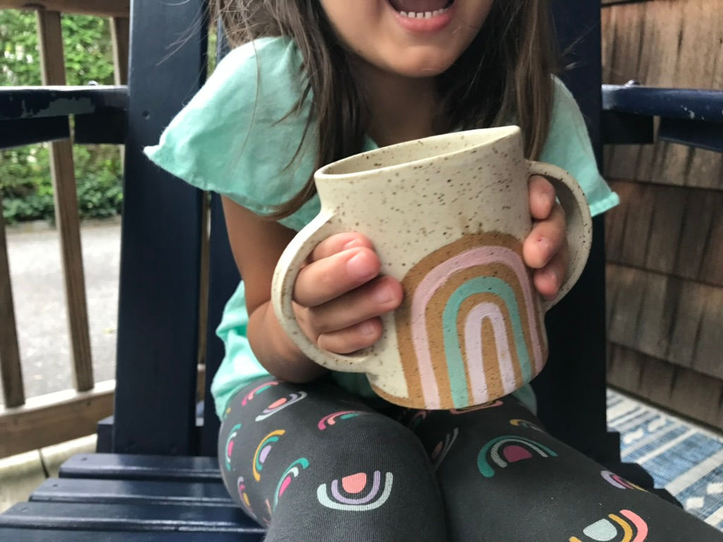 2 Handled Rainbow Mug