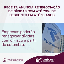 Receita anuncia renegociação de dívidas com até 70% de desconto em até 10 anos