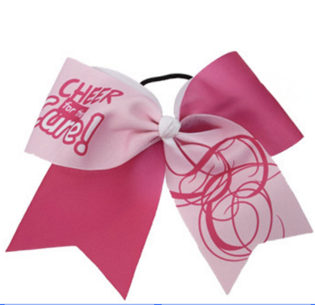 "Cheer for the Cure!" Two-Tone Awareness Bow