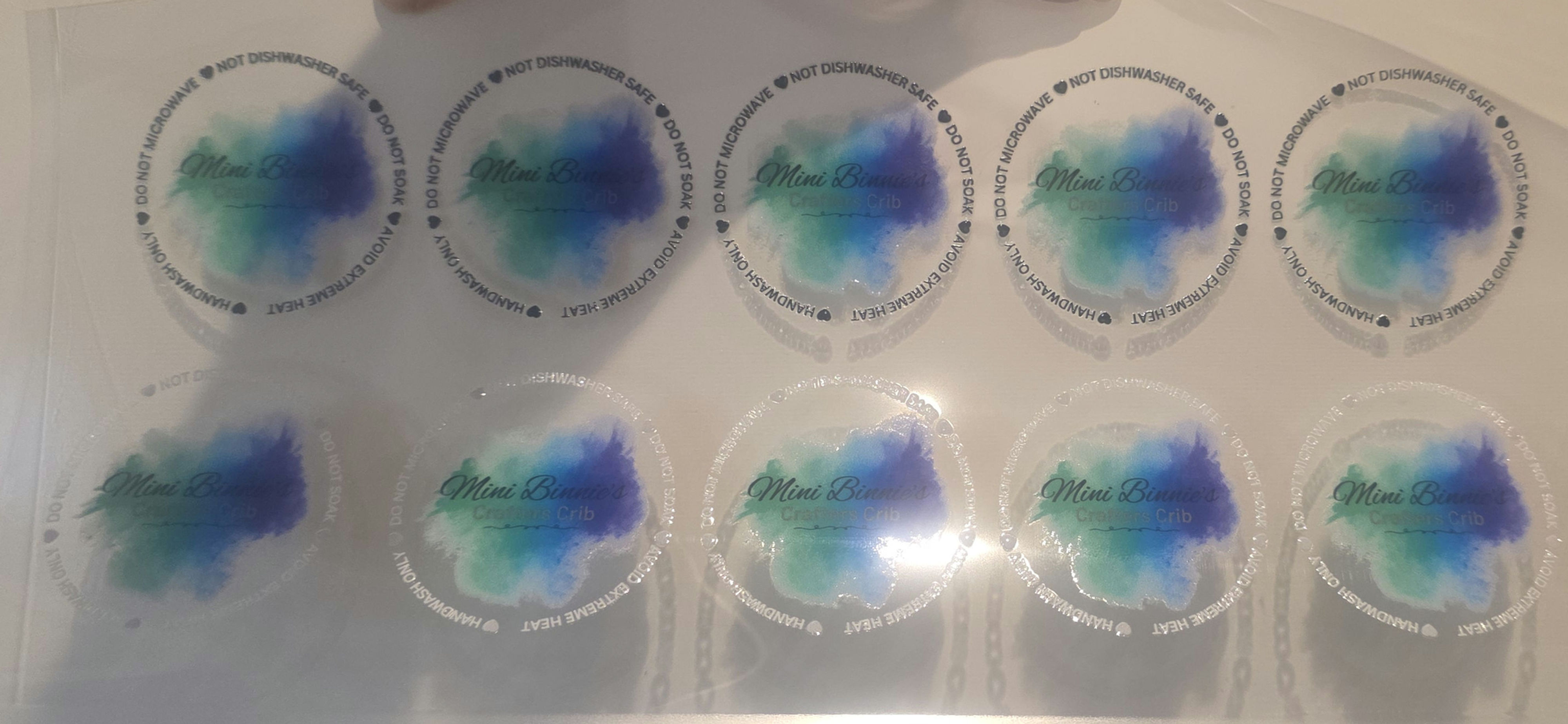 UVDTF Element Sheet Cup Care logos