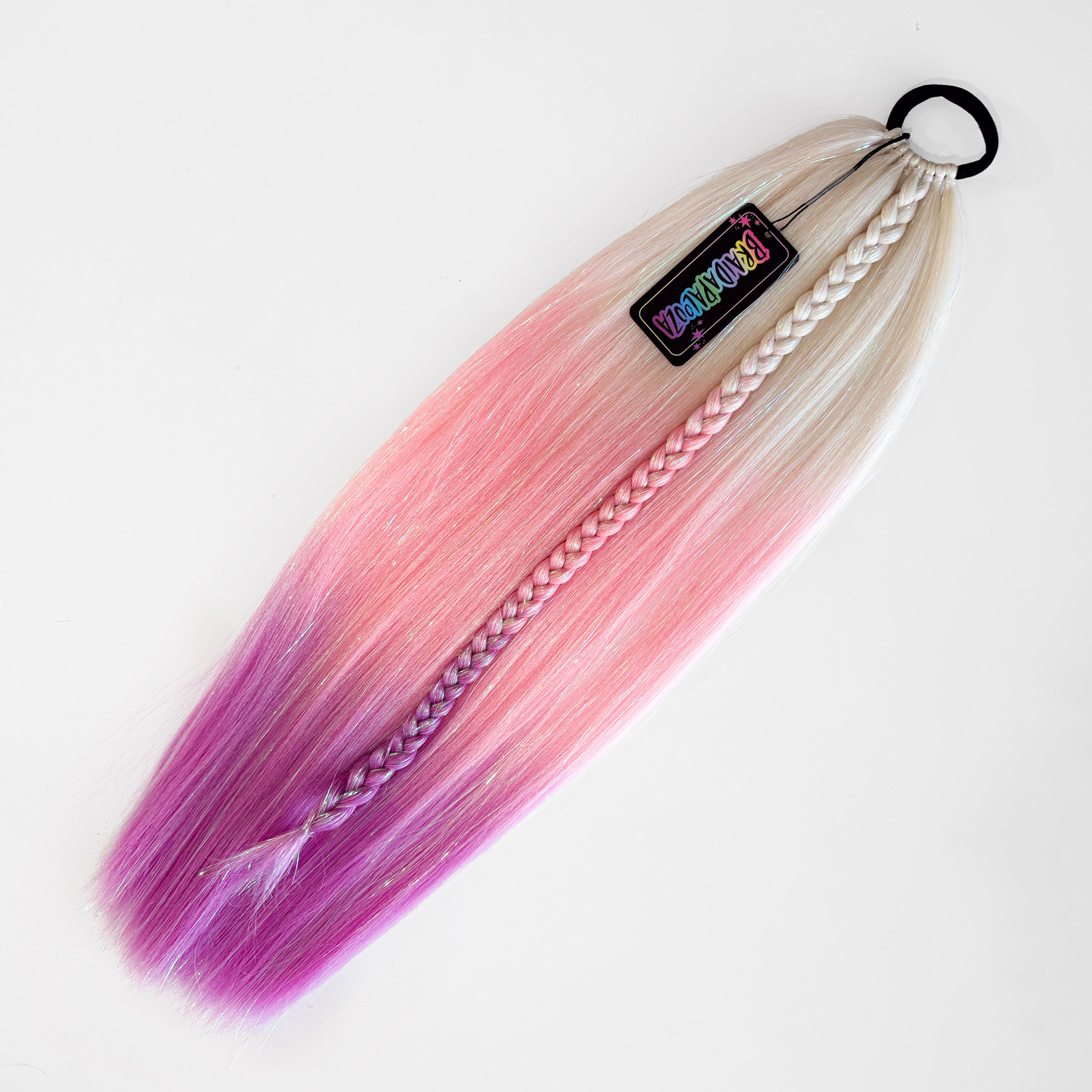 Blond Pink Magenta Shimmer Ponytail - 26"/100g
