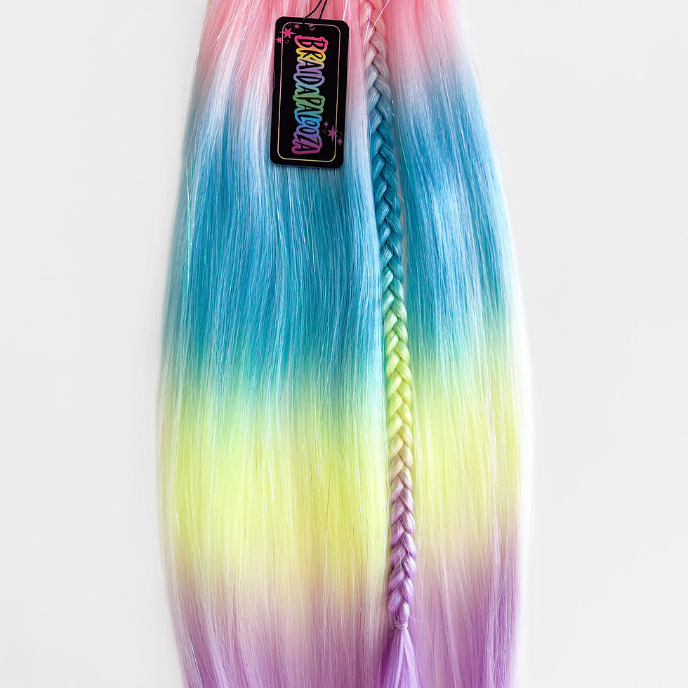 Thumbnail: Pastel Rainbow Shimmer Ponytail - 26"/100g