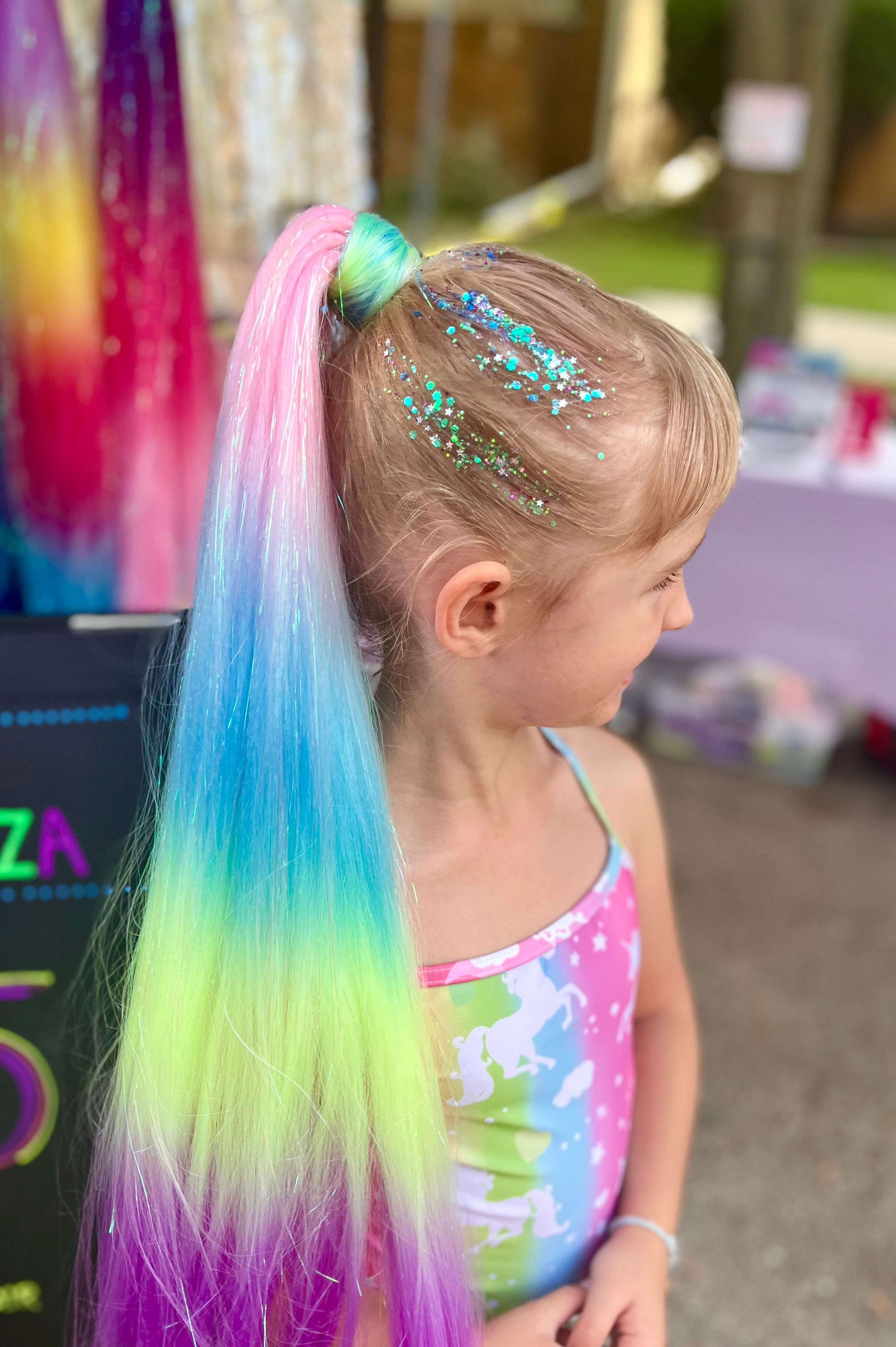 Pastel Rainbow Shimmer Ponytail - 26"/100g