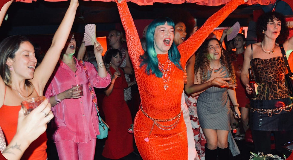 Guests dancing and celebrating at Heartbreakers Club night in London, now available for booking at Eaton House Studio's The Pink House