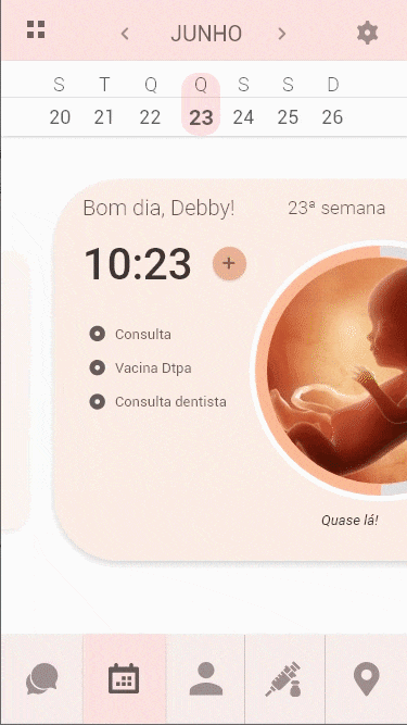 imagem animada com telas do app
