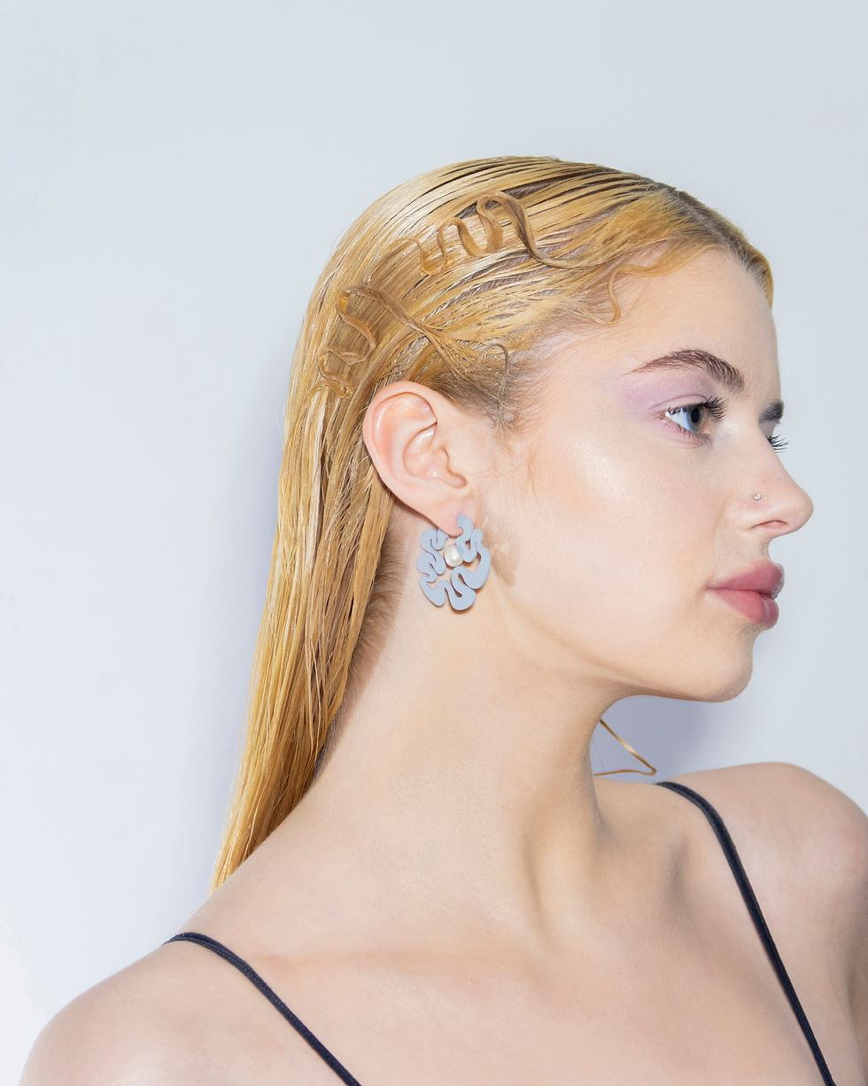 Thumbnail: Oort - Silver Grey Hoop Earrings