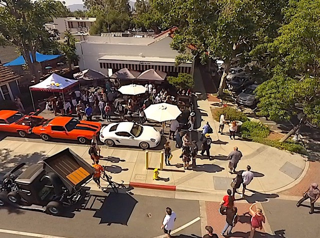 Overhead shot of VIP check in area