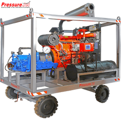 Wheel mounted Hydrostatic Pressure Test System with Diesel Engine