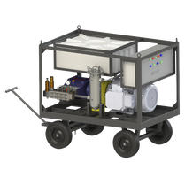 Hydro Jetting Trolley Mounted System with Tank manufactured by Pressure Jet 