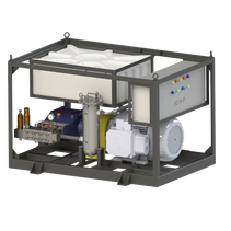 Hydro Jetting Skid Mounted System with Tank manufactured by Pressure Jet 