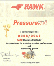 Highest Hawk Pump Buyer in 2016 and 2017 - PressureJet