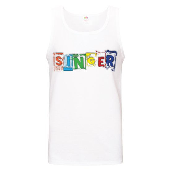 Thumbnail: Guys White or Black Singer T-Shirt Tank Top