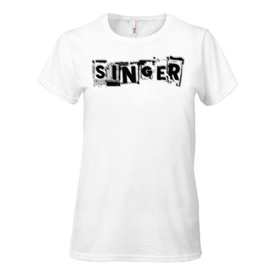 Thumbnail: Girls White or Black Singer T-Shirt Short Sleeves