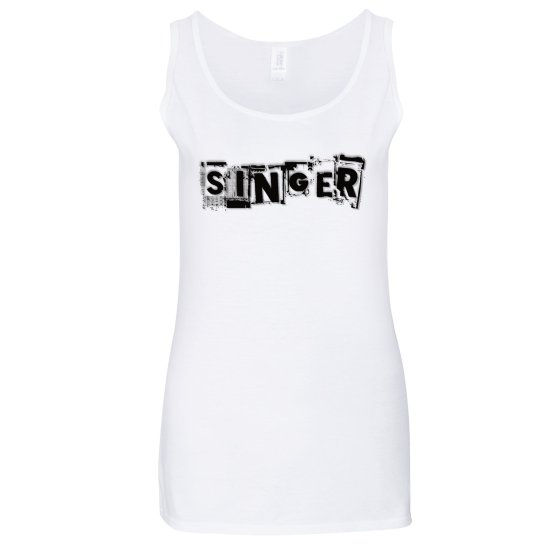 Thumbnail: Girls White or Black Singer T-Shirt Tank Top