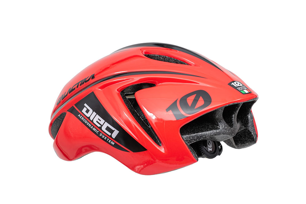 Miniatura: Casco Aerodinámico "Dieci Italia Galactika 2.0" Rojo Ciclismo Ruta Triatlón