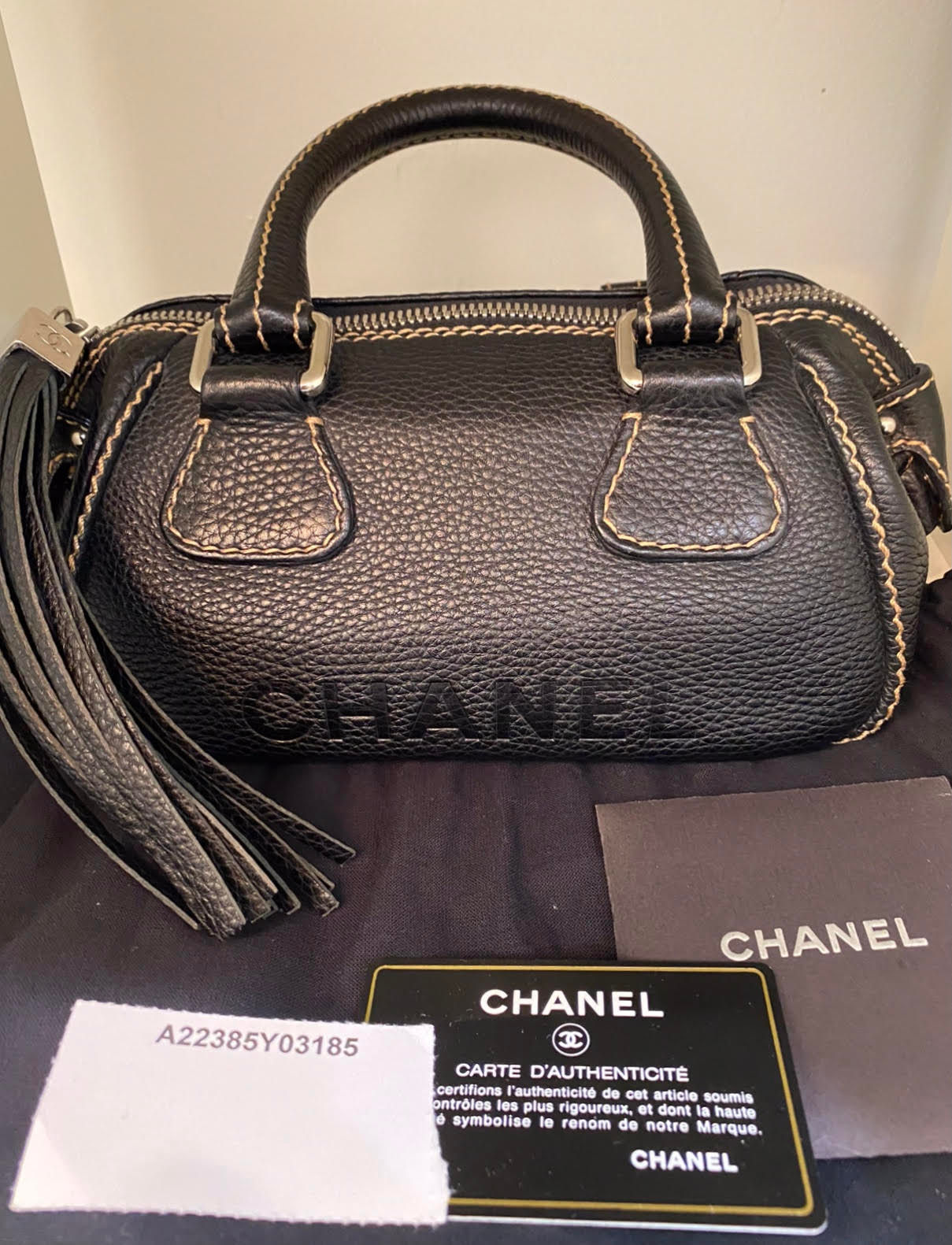 Logo Fringe Hand Bag