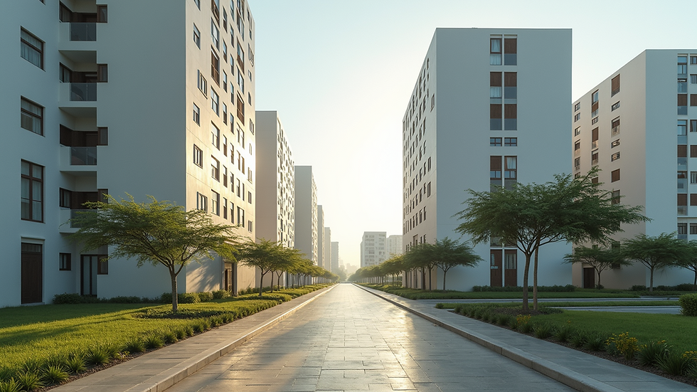 Vue d'ensemble d'un quartier moderne à Libreville
