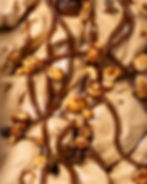 Caramel miso hazelnut ice cream with swirls of miso caramel and hazelnut praline