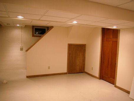 A newly finished basement