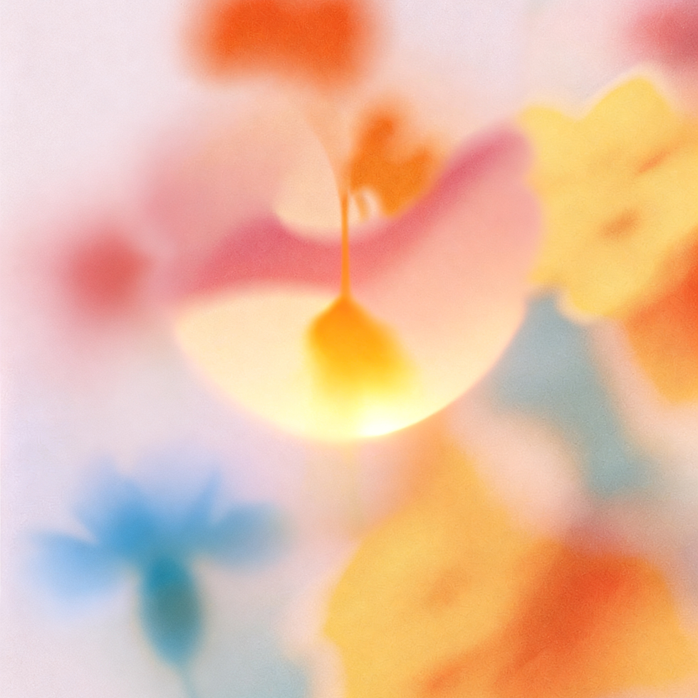 A Chance-style abstract image suggesting textile pattern shapes and repeat cues turning into search words