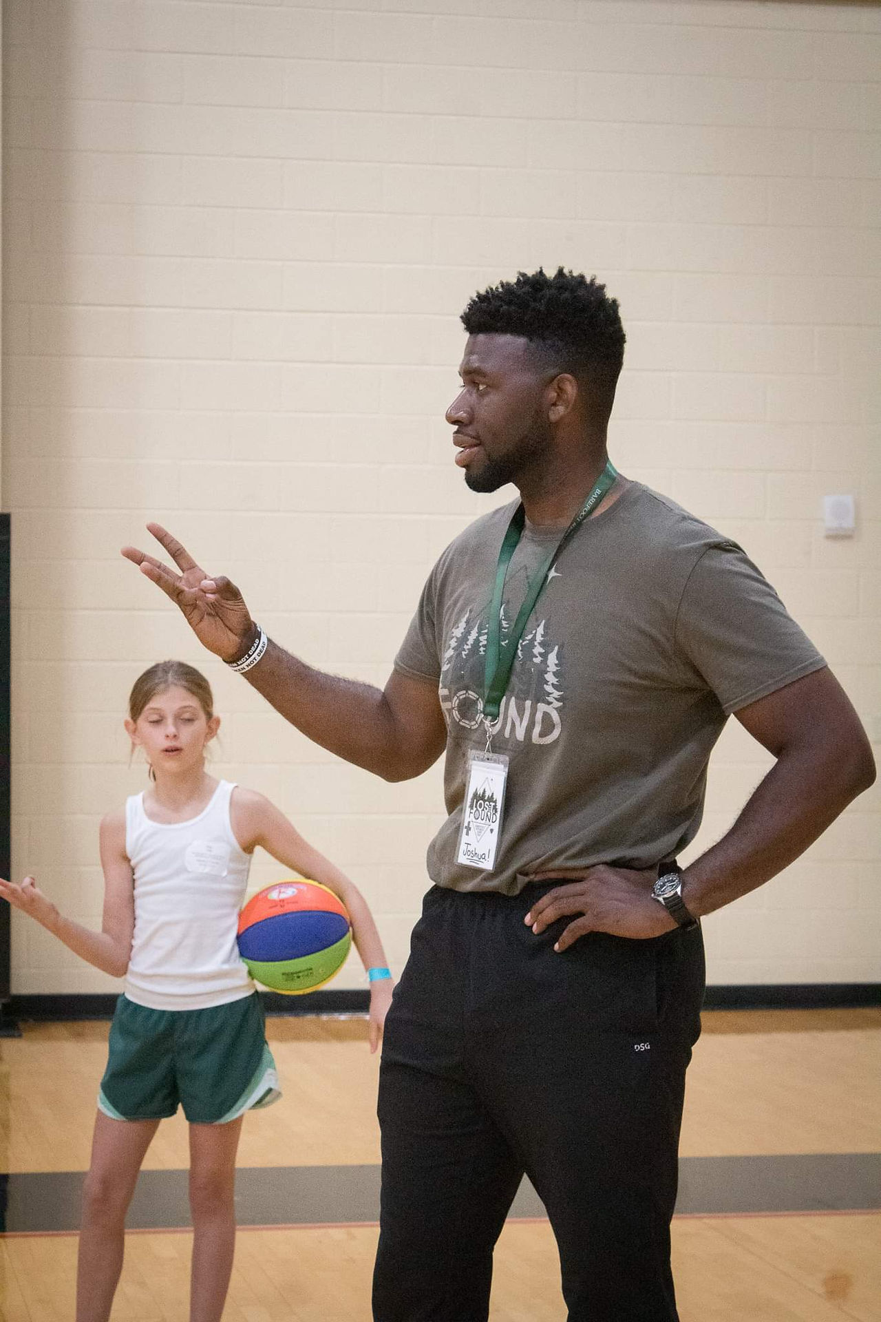 Josh coaching girls basketball in Nashville