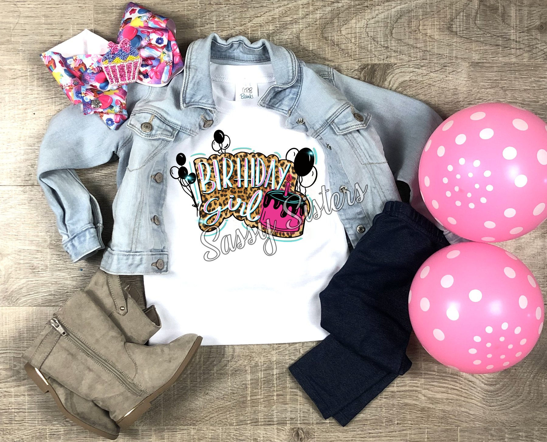 Birthday Girl Cheetah Teal and Pink