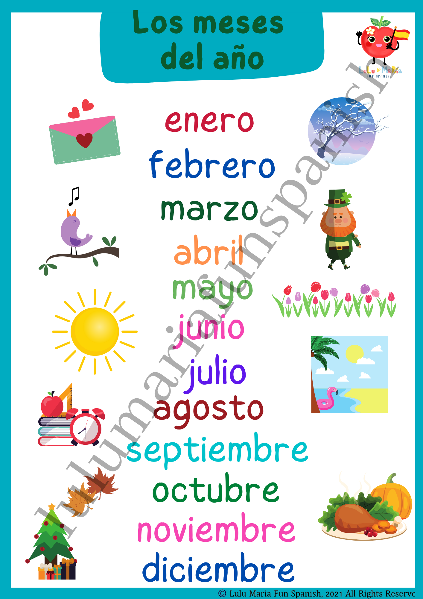 Months of the Year - Los Meses del Año - Poster