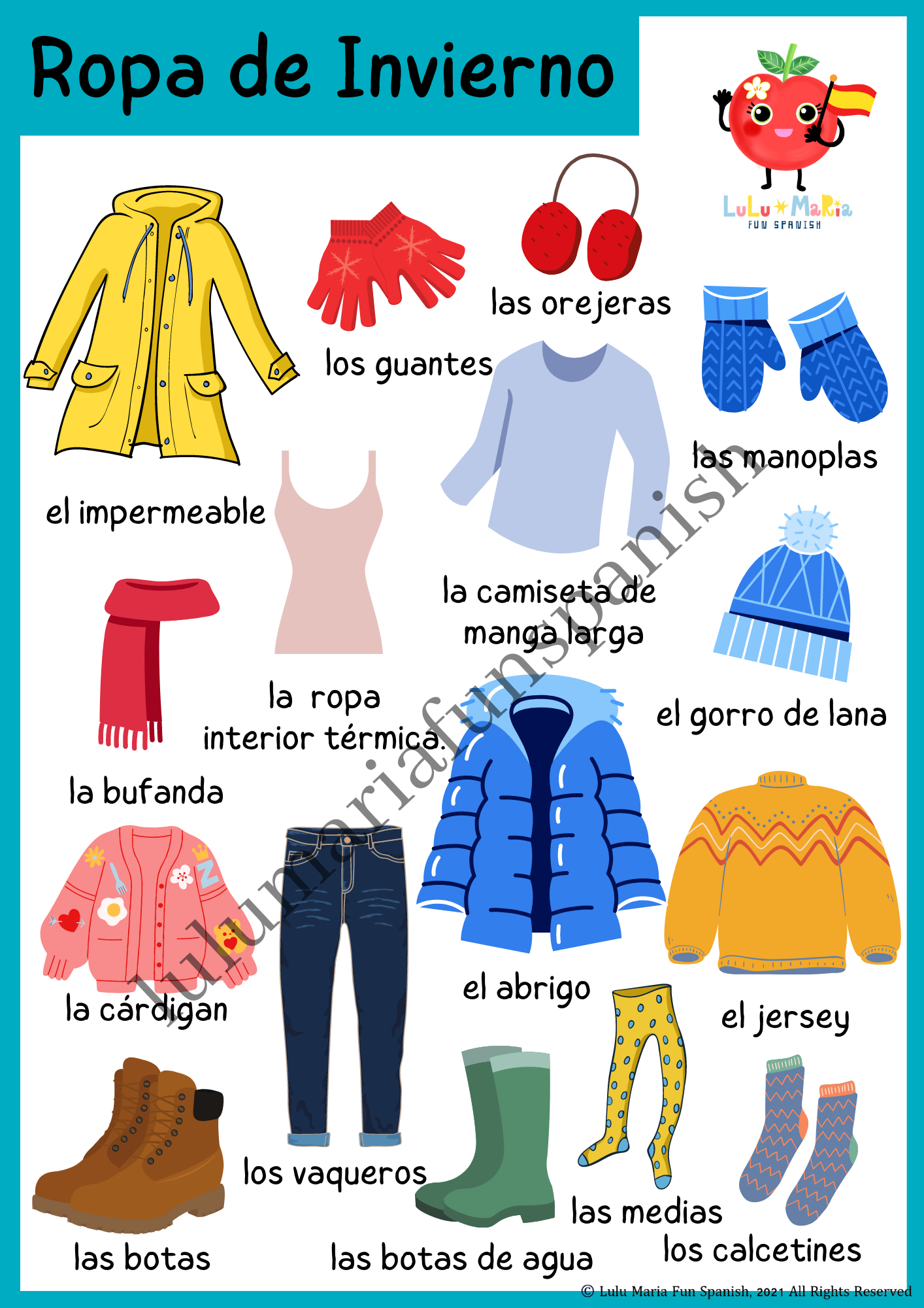 Winter Clothing - Ropa de Invierno - Poster