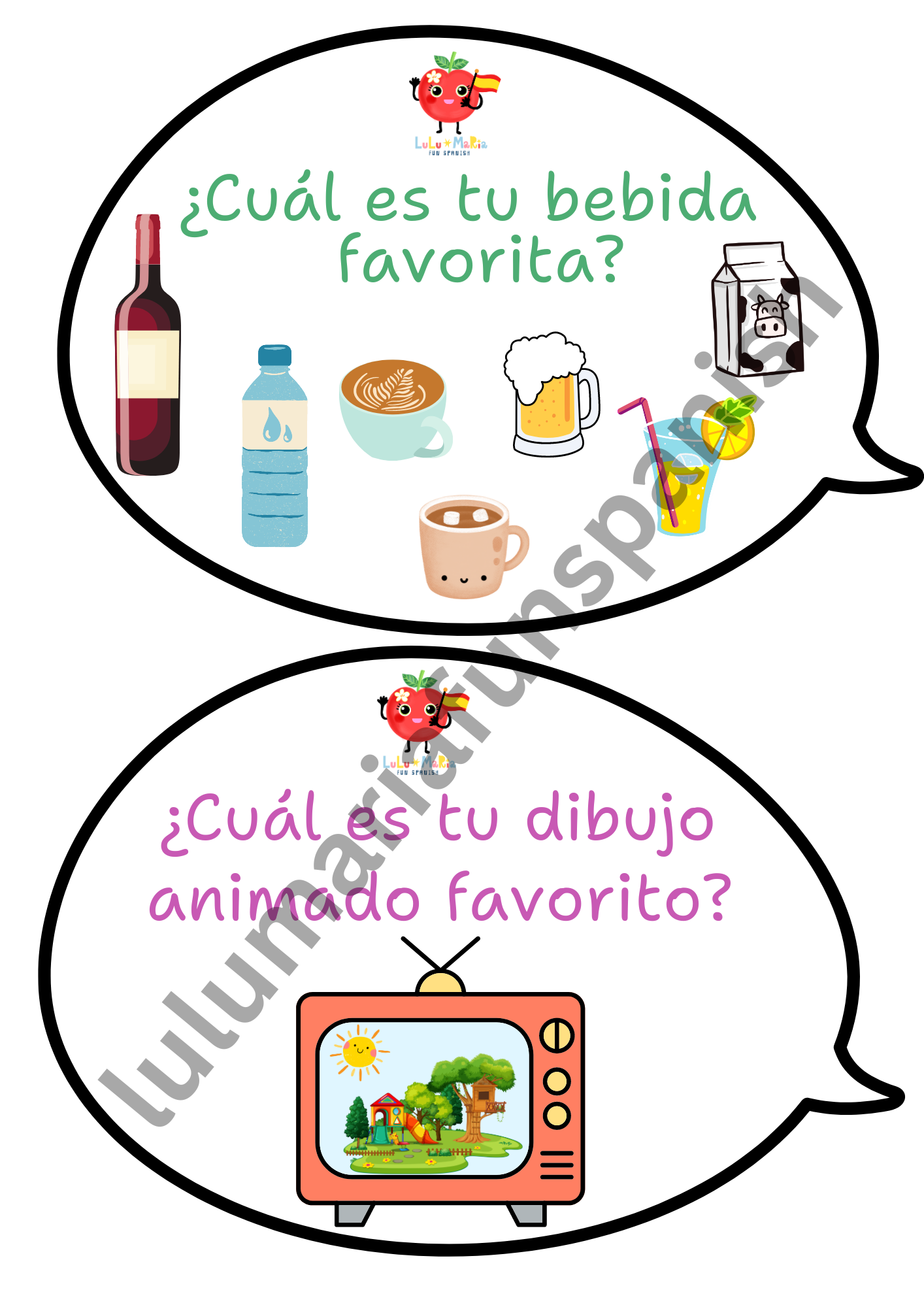 Starter Activity - What's your favourite ... ? - ¿Cuál es tu ... favorito/a?