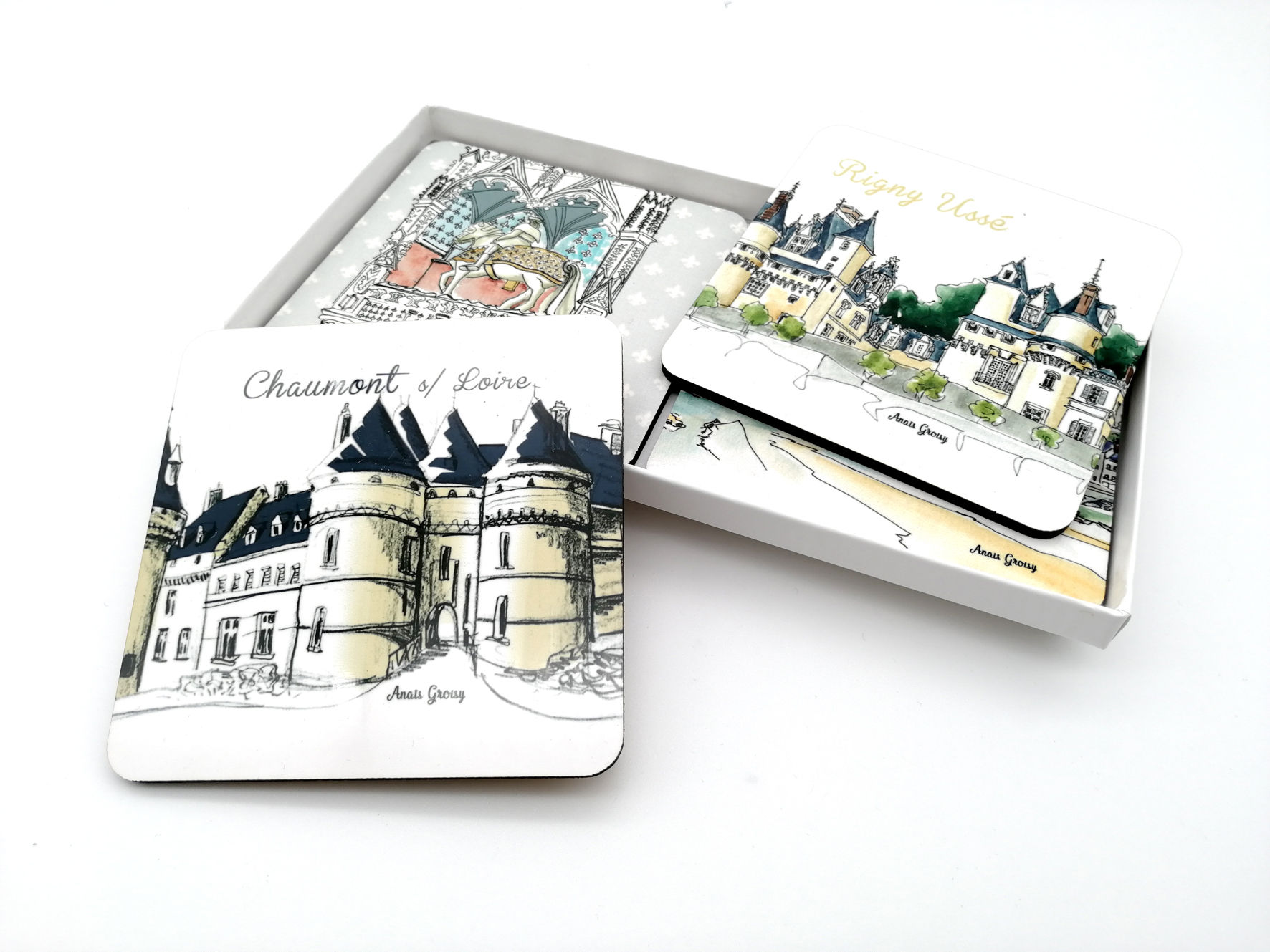 Sous-verres Chateaux de la Loire