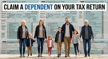 IRS dependent rules guide explaining qualifying child, qualifying relative, Child Tax Credit eligibility, and dependent claim requirements