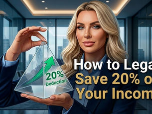 Business owner learning how to legally reduce taxable income using the 20% Qualified Business Income (QBI) deduction, a valuable tax-saving strategy for LLCs, S Corporations, and self-employed taxpayers in the United States