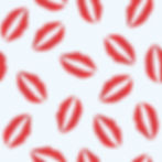 Pattern of red lipstick marks on a light background