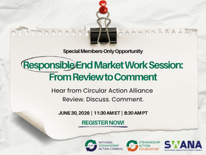 June 30 Responsible End Market Work Session: From Review to Comment