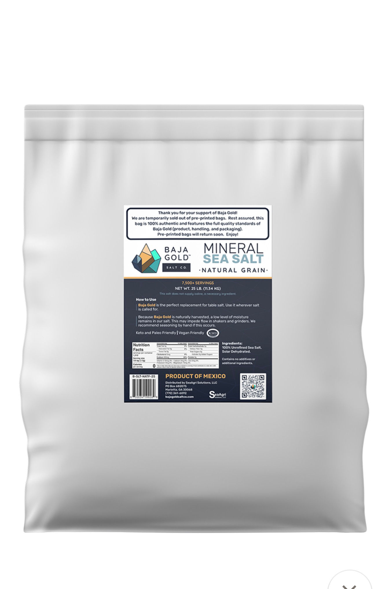 25 lbs Baja Gold Salt