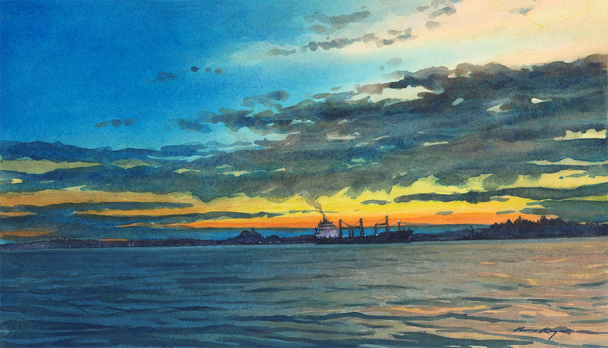 Freighter on the River