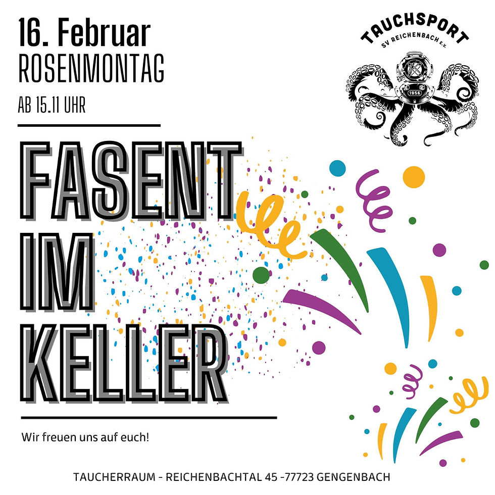 🎭🎉 Fasent im Taucherkeller – Rosenmontag, 16.02.2026 🎉🎭
