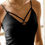 Thumbnail: Black Bodysuit with Cross/Ring Chest Detail 