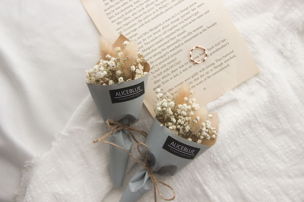 Thumbnail: Mini Dried Baby's Breath with Bunny’s Tail Grass Bouquet