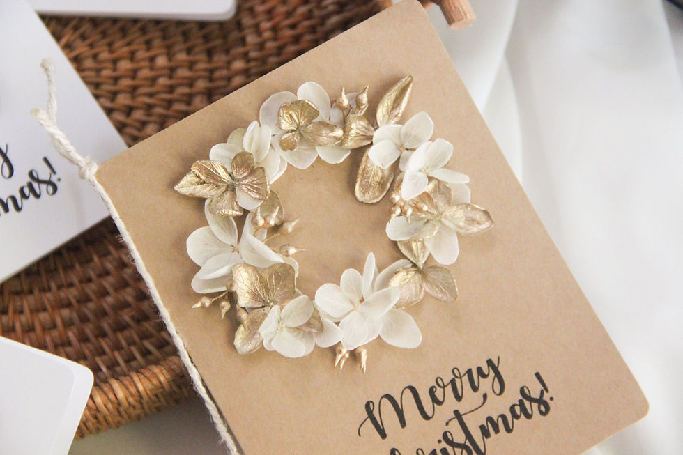 Thumbnail: Christmas Dried Flower Bouquet Card (Flower Wreath)