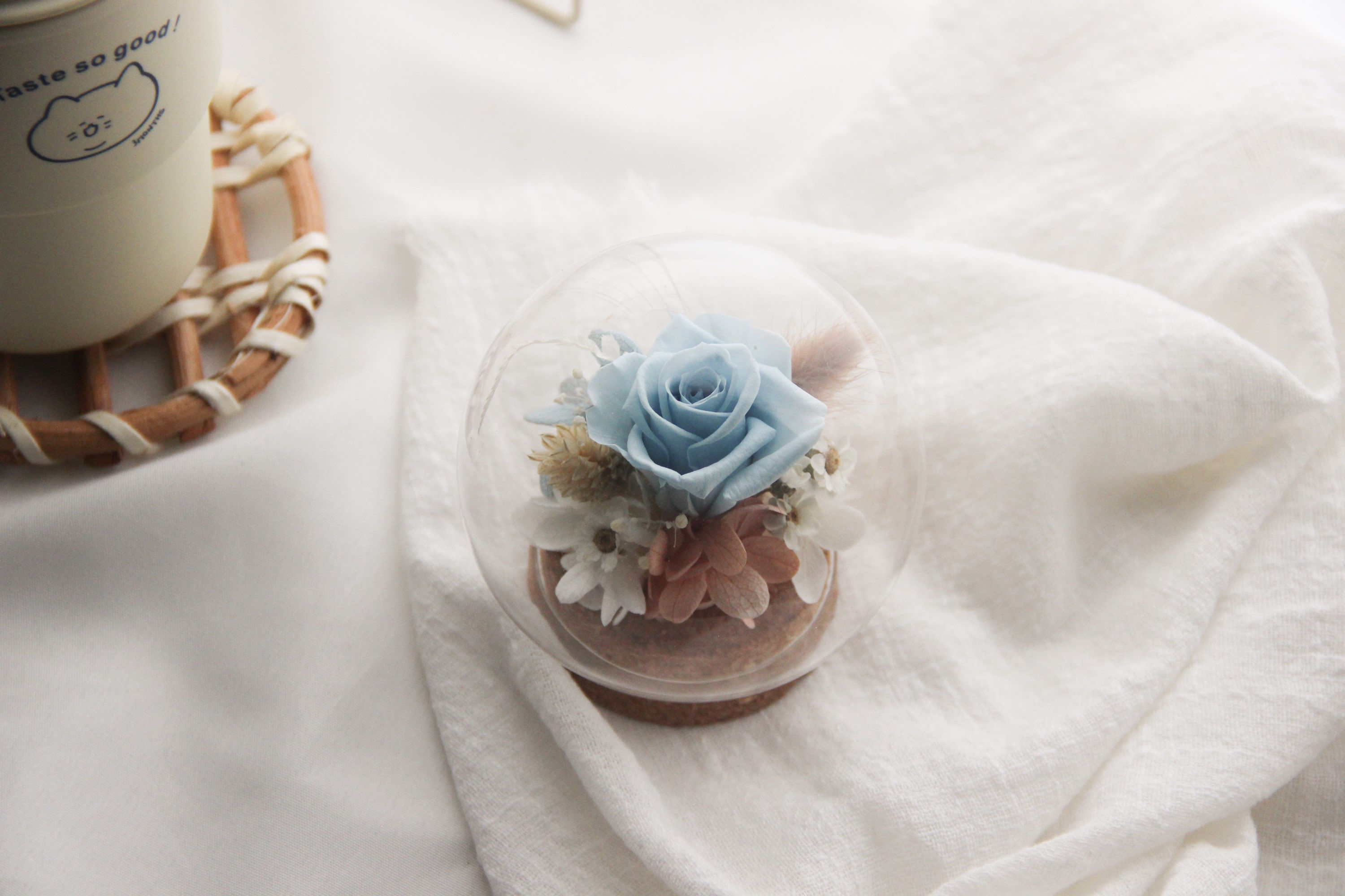 Mini Preserved Flower in Sphere - Reef Blue