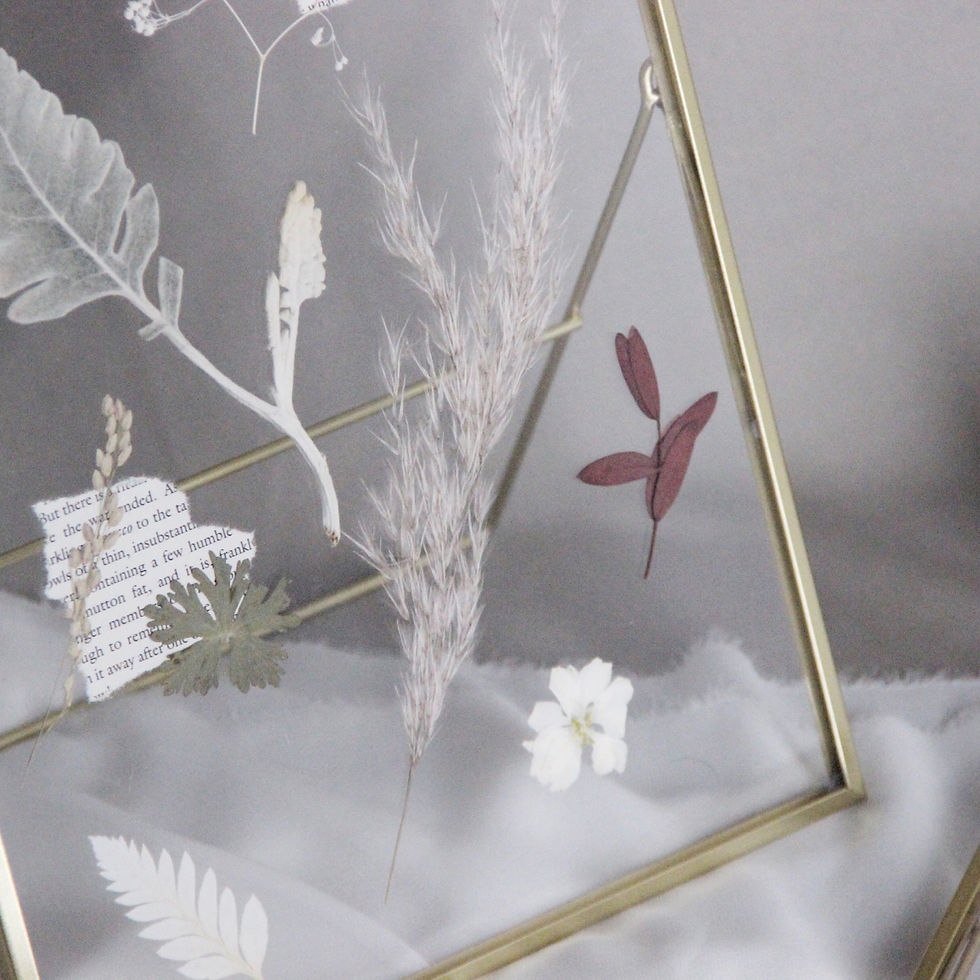 Thumbnail: Pressed Dried Flower Golden Metal Frame (L)