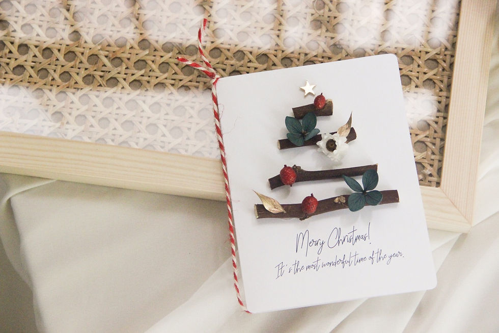 Thumbnail: Christmas Dried Flower Bouquet Card (Deer & X’mas Tree)
