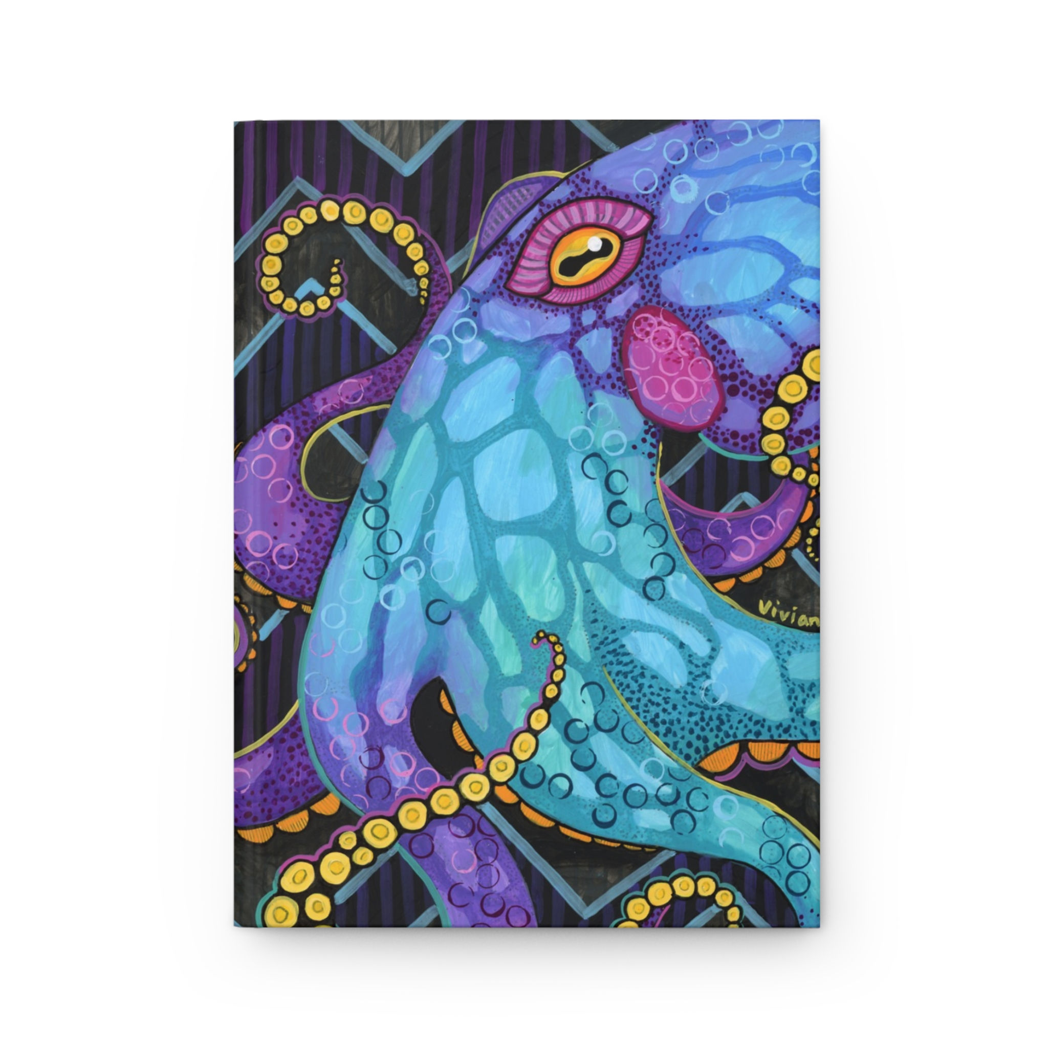 Lined Hardcover Journal- Octopus