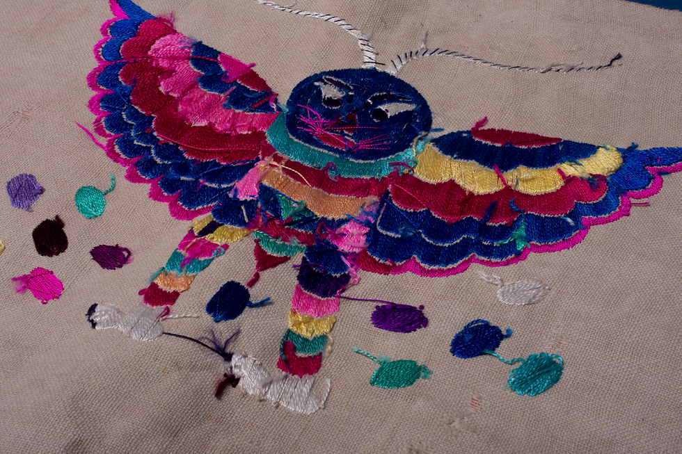Thumbnail: 苖族吉祥刺繍掛布ܜ ܨ Hmong embroidered blessing altar ܨ