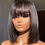 Thumbnail: LOLA-Glueless Short Bob Straight Hair Wig with Bangs 6×5 HD Lace 180% Density