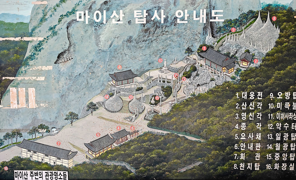 en karta över templet vid Tapsa berget i sydkorea