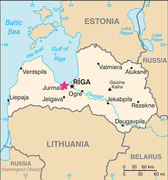 Karta över lettland