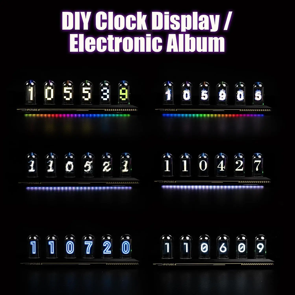 Thumbnail: Smart RGB Nixie Tube Clock Night Light with Bluetooth APP DIY Digital Analog Glo